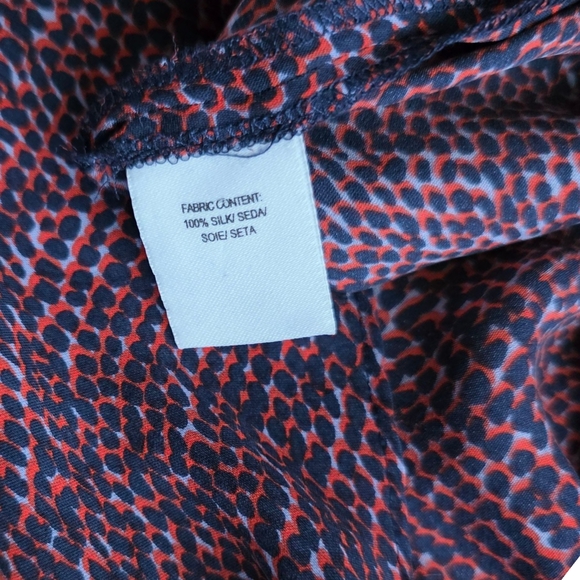 10 Crosby Derek Lam Navy Silk Printed Off-Shoulder Blouse 4 - Picture 5 of 5